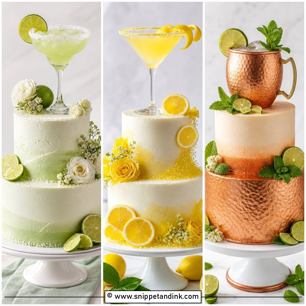 20 Cocktail Cake Design Ideas for Wedding Party Fun Flair