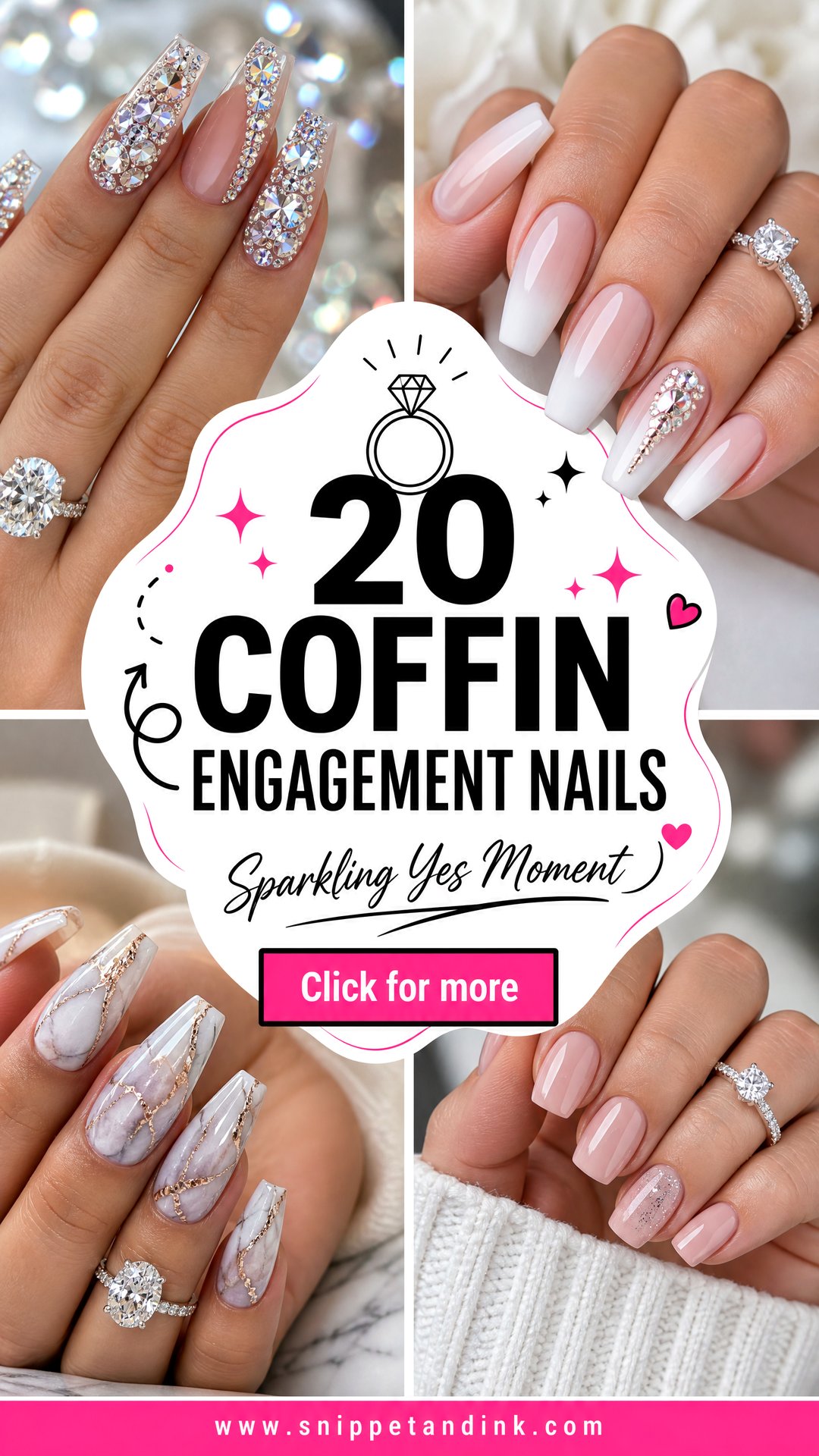 20 Coffin Engagement Nails for a Sparkling Yes Moment - 20 Coffin Engagement Nails for a Sparkling Yes Moment