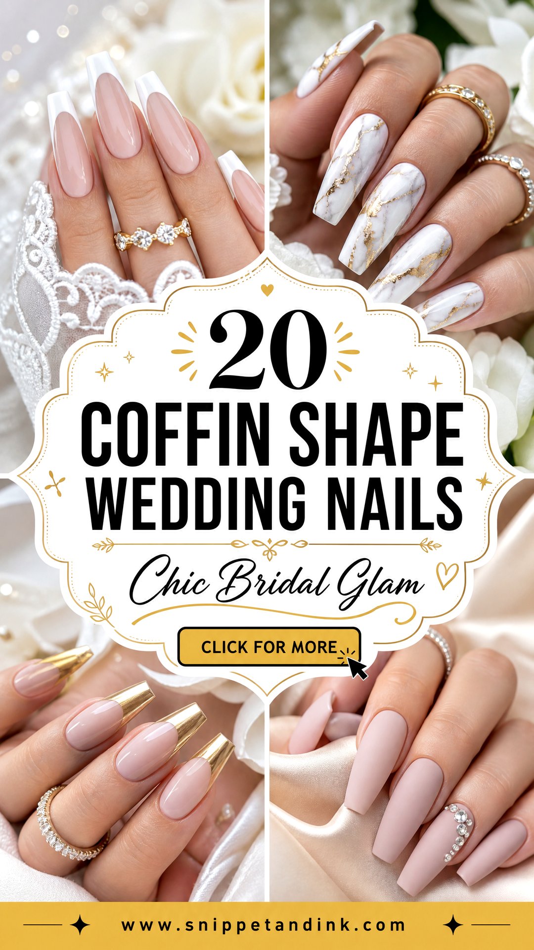 20 Coffin Shape Wedding Nails for Chic Bridal Glam Ideas - 20 Coffin Shape Wedding Nails for Chic Bridal Glam Ideas