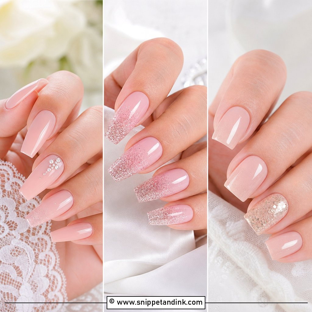 20 Coffin Wedding Nails for Bride With Chic Glam Details