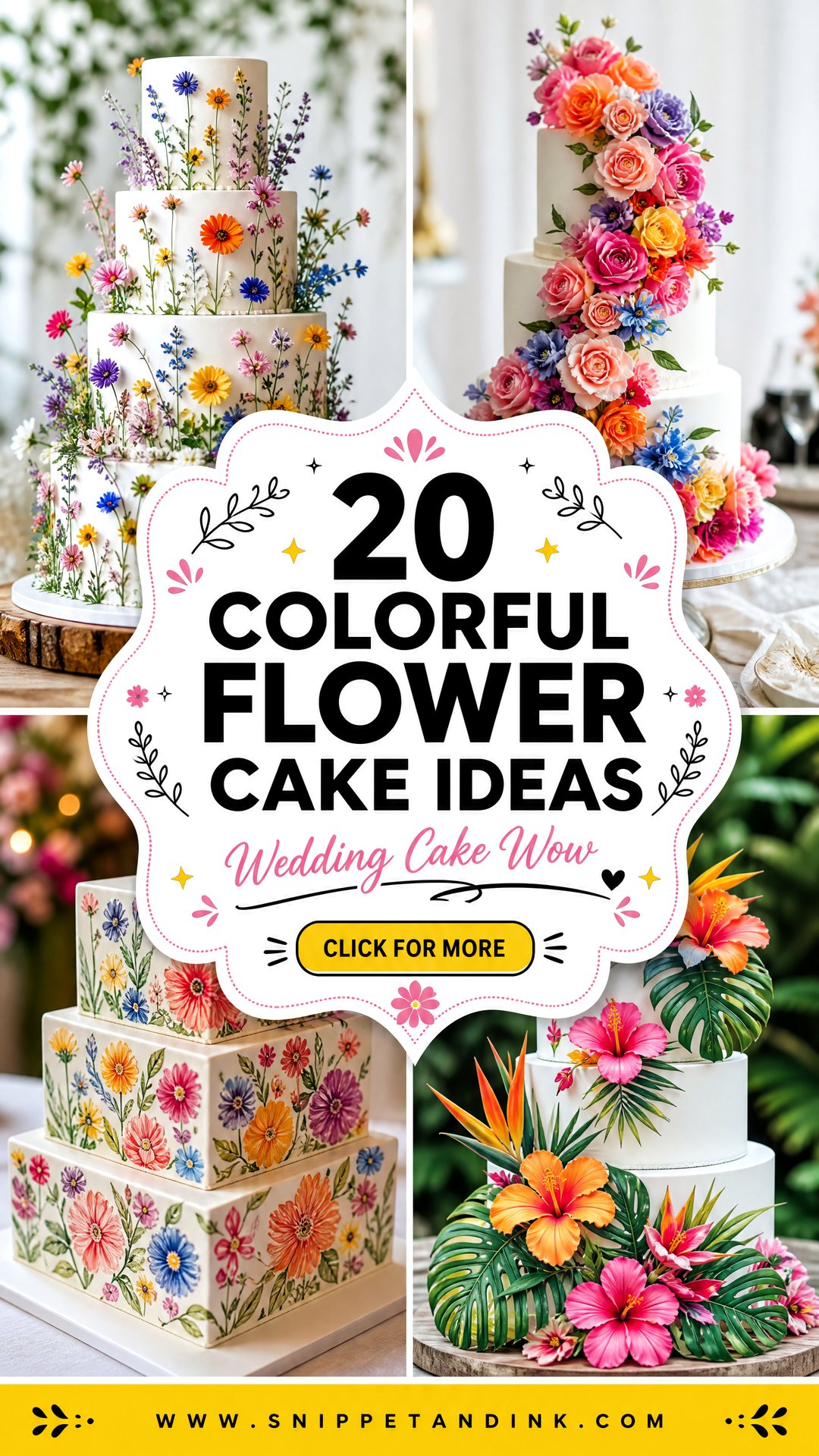 20 Colorful Flower Cake Ideas for Wedding Wow Moments - 20 Colorful Flower Cake Ideas for Wedding Wow Moments