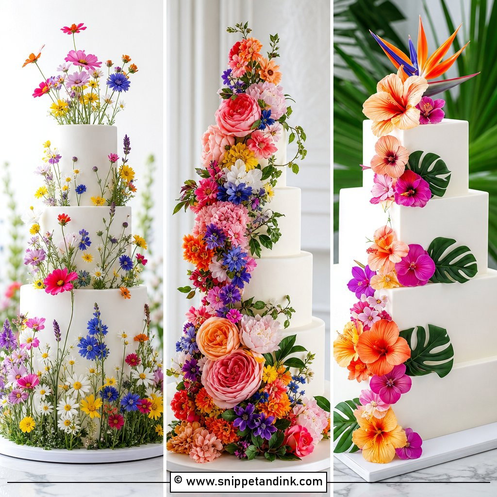 20 Colorful Flower Cake Ideas for Wedding Wow Moments