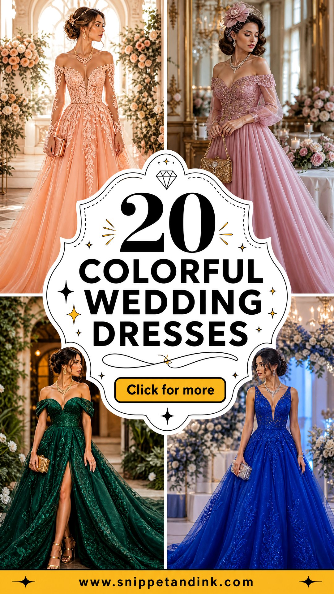 20 Colorful Wedding Dresses for Bold Joyful Modern Brides - 20 Colorful Wedding Dresses for Bold, Joyful Modern Brides