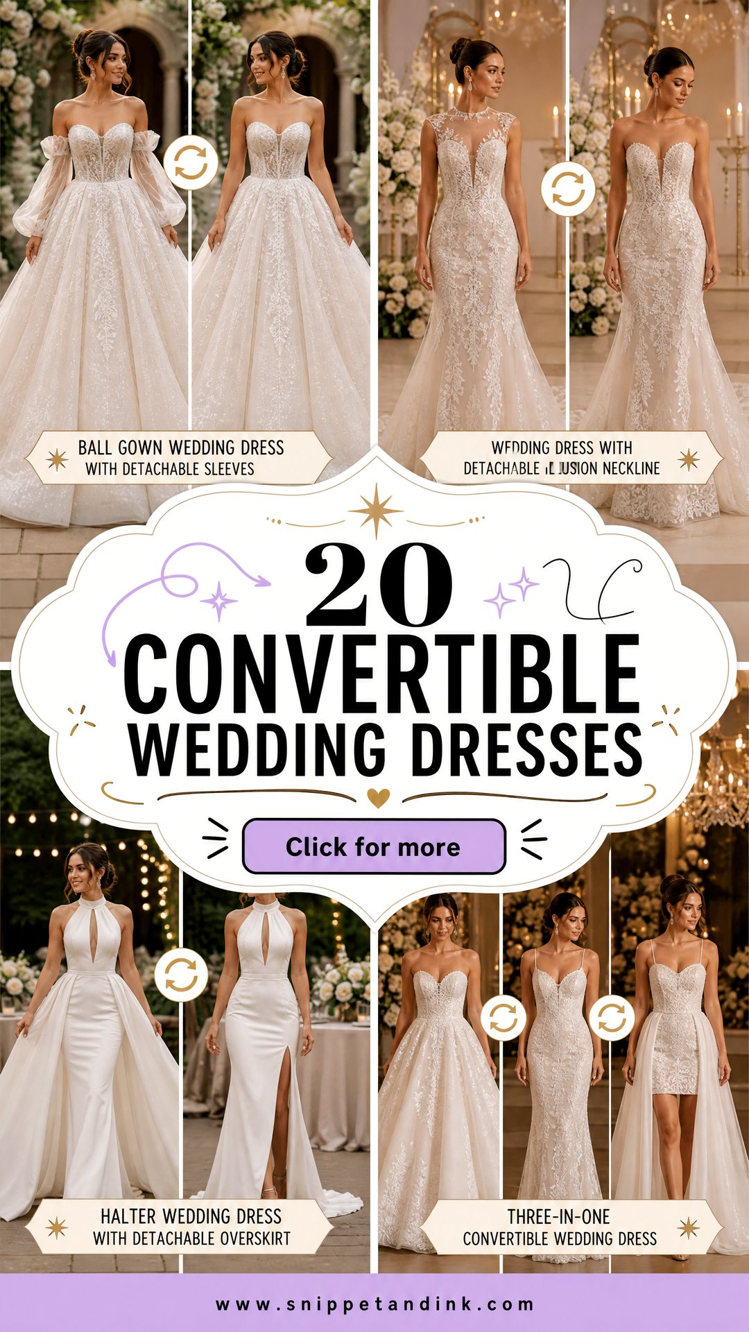 20 Convertible Wedding Dresses for Two Stunning Bridal Looks - 20 Convertible Wedding Dresses for Two Stunning Bridal Looks
