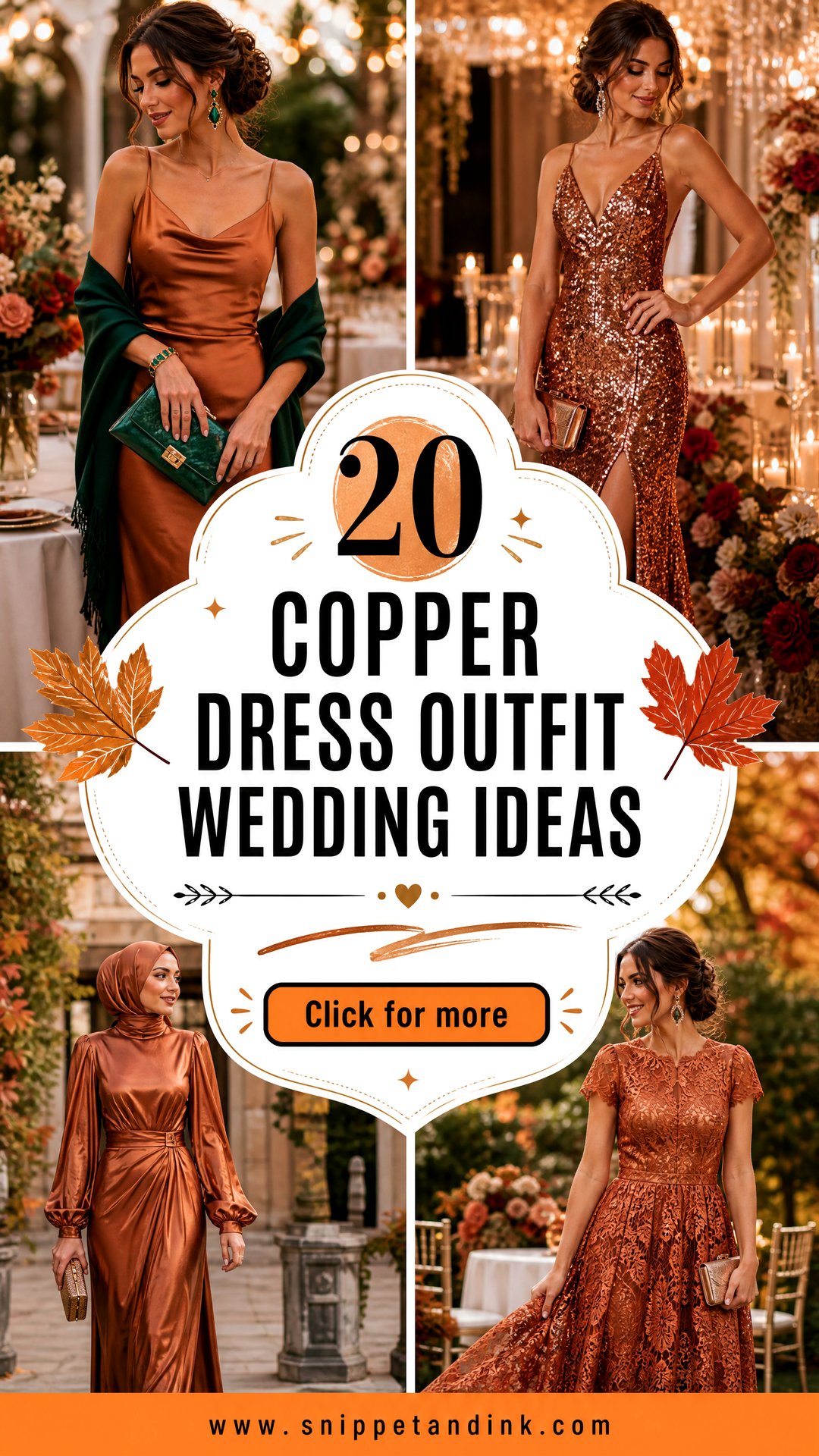 20 Copper Dress Outfit Wedding Ideas for Rich Autumn Style - 20 Copper Dress Outfit Wedding Ideas for Rich Autumn Style