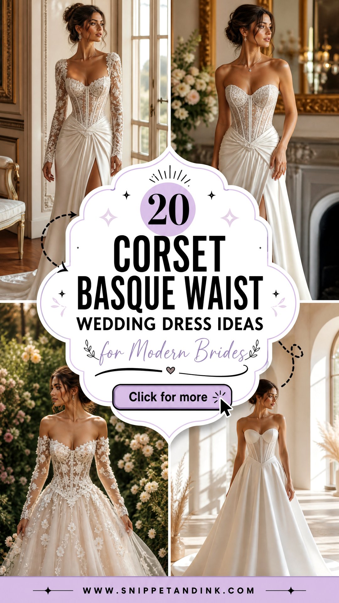 20 Corset Basque Waist Wedding Dress Ideas for Modern Brides - 20 Corset Basque Waist Wedding Dress Ideas for Modern Brides