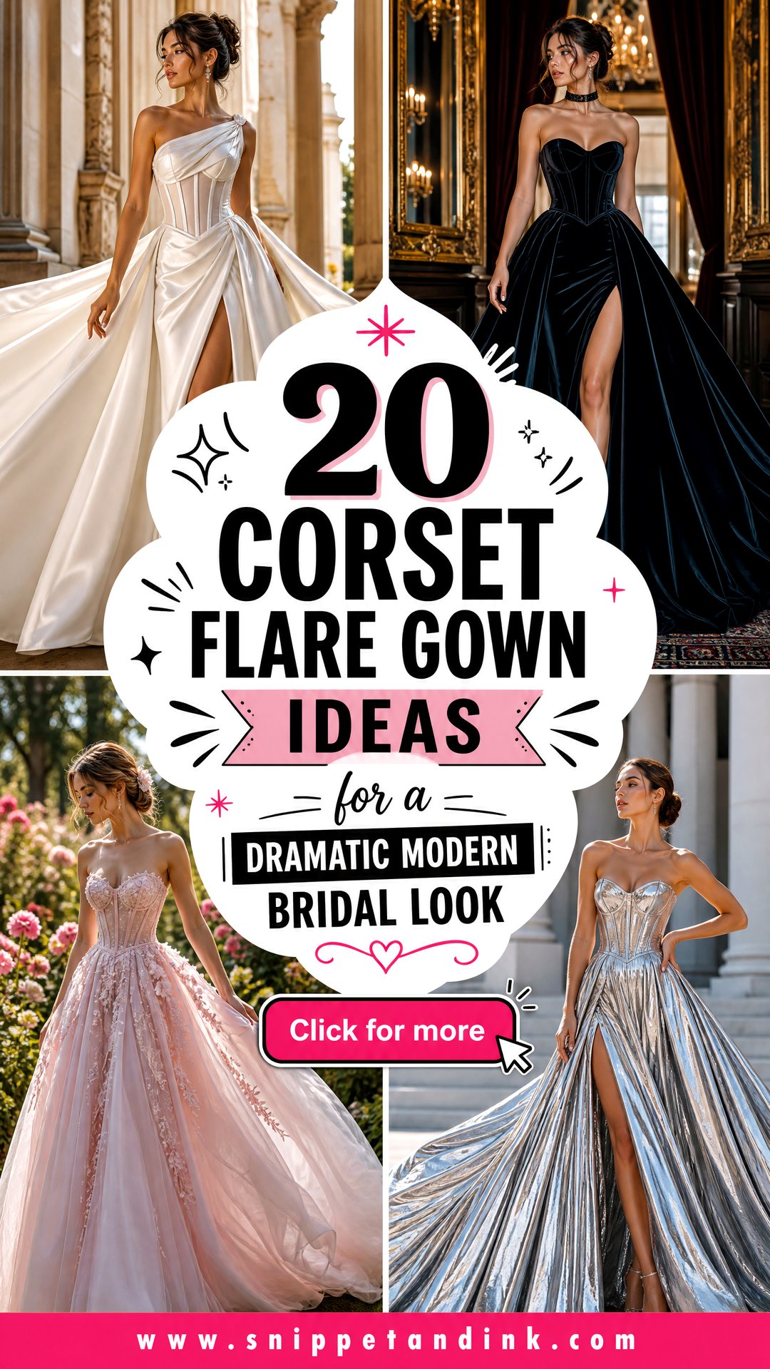 20 Corset Flare Gown Ideas for a Dramatic Modern Bridal Look - 20 Corset Flare Gown Ideas for a Dramatic Modern Bridal Look