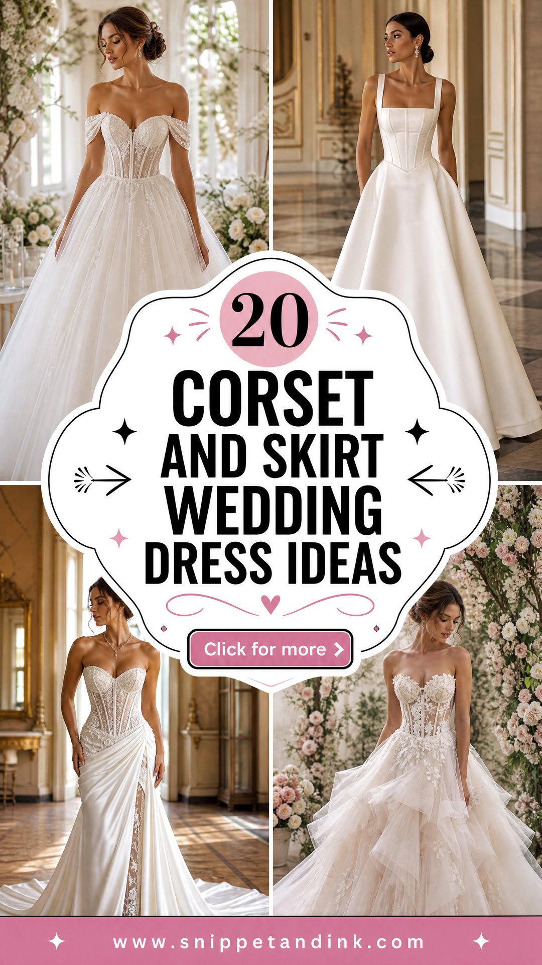 20 Corset and Skirt Wedding Dress Ideas for Modern Brides - 20 Corset and Skirt Wedding Dress Ideas for Modern Brides