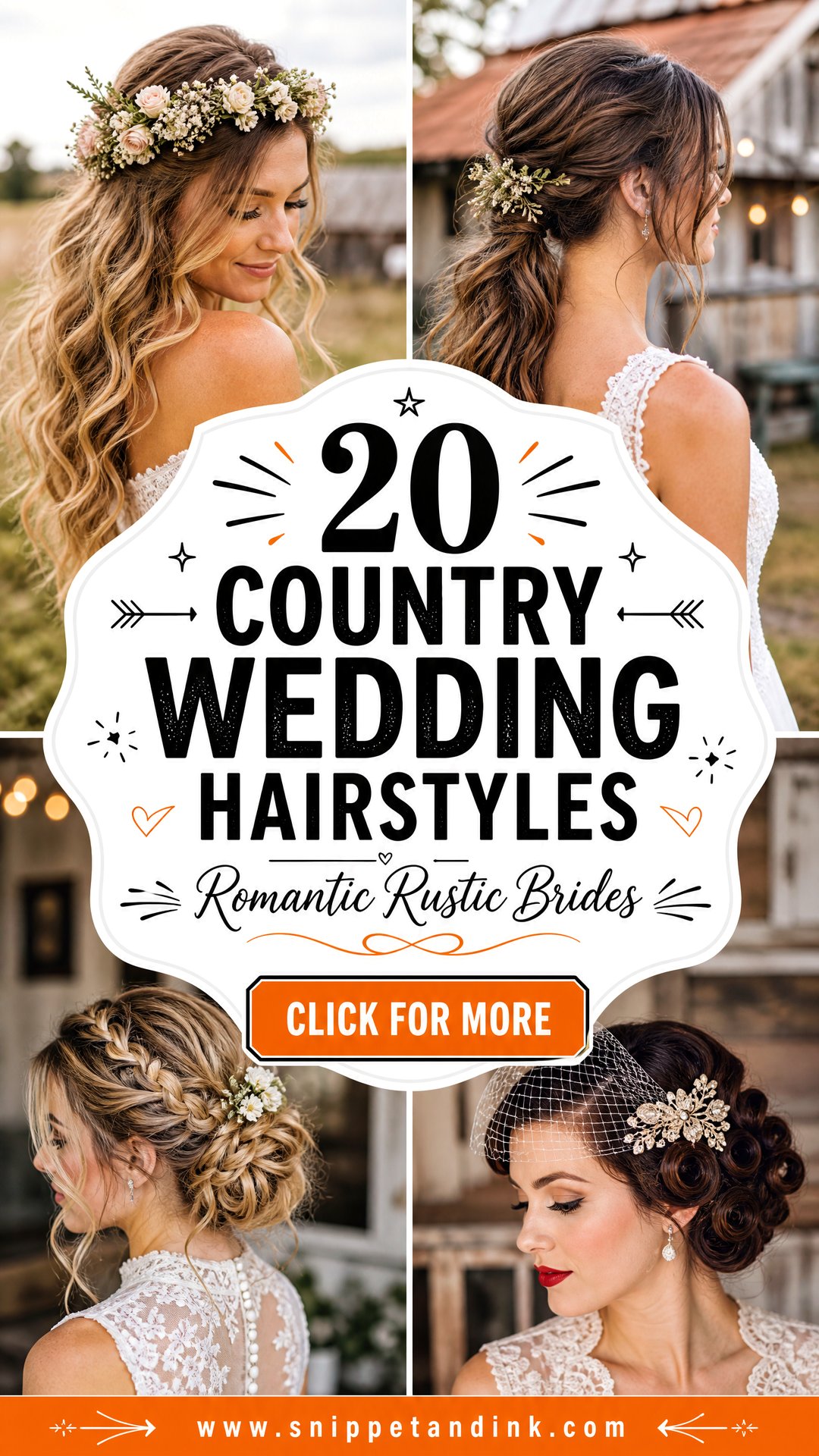 20 Country Wedding Hairstyles for Romantic Rustic Brides - 20 Country Wedding Hairstyles for Romantic Rustic Brides