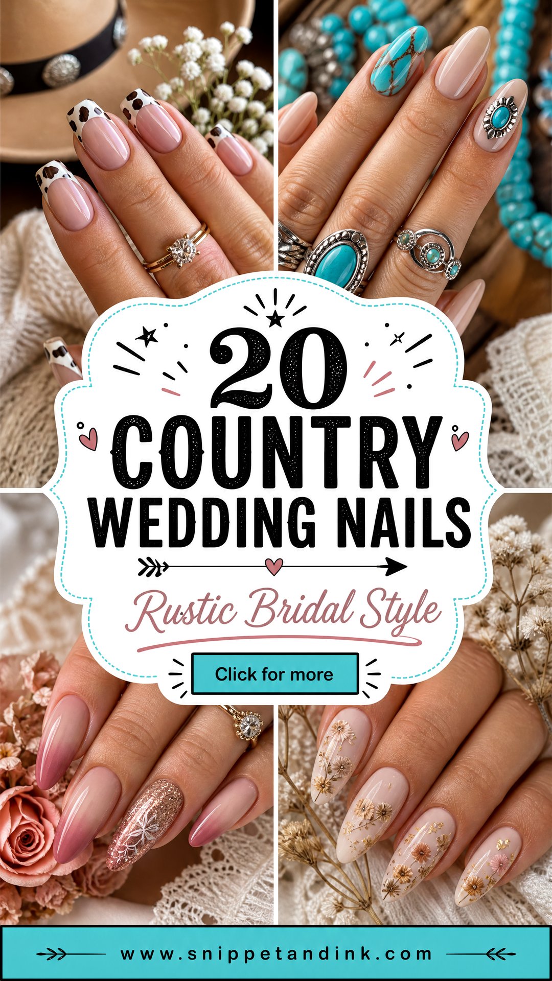 20 Country Wedding Nails for Rustic Romantic Bridal Style - 20 Country Wedding Nails for Rustic, Romantic Bridal Style