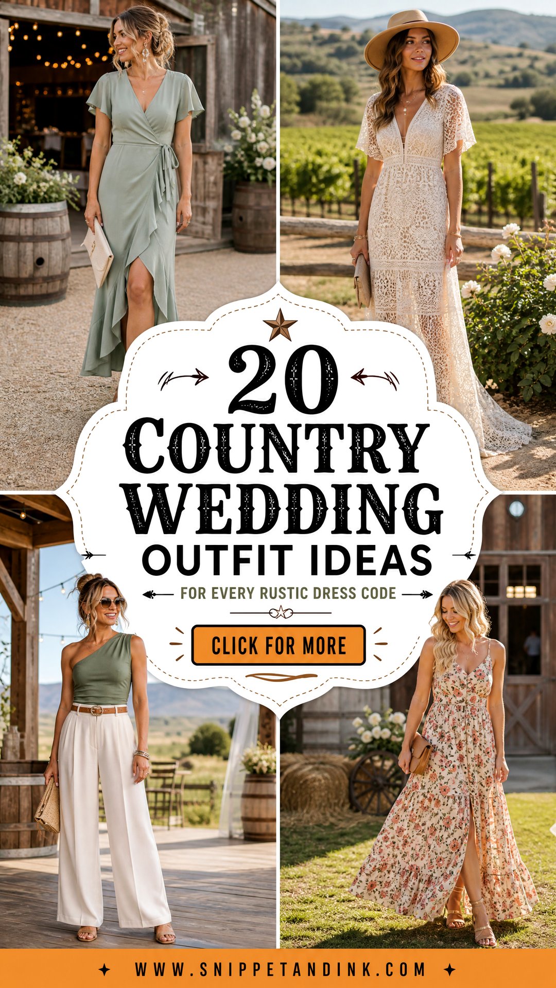 20 Country Wedding Outfit Ideas for Every Rustic Dress Code - 20 Country Wedding Outfit Ideas for Every Rustic Dress Code