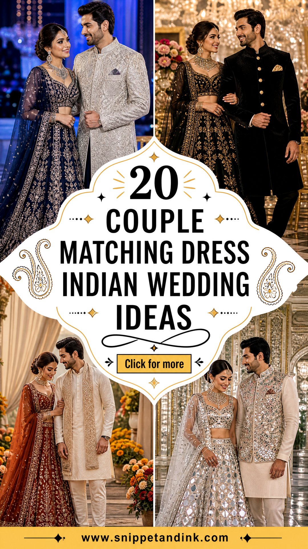 20 Couple Matching Dress Indian Wedding Ideas for a Regal Look - 20 Couple Matching Dress Indian Wedding Ideas for a Regal Look