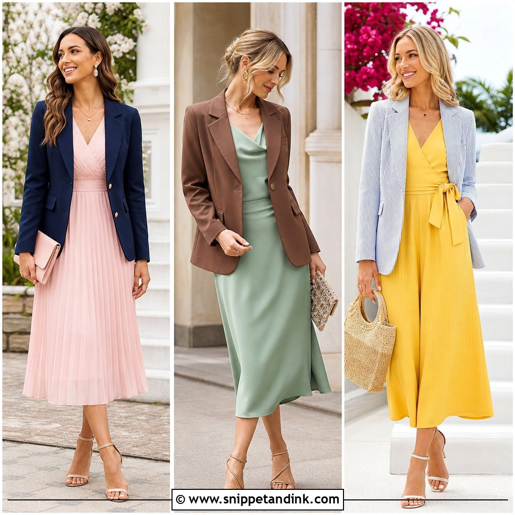 20 Couple Suit and Dress Ideas for Stylish Wedding Guests