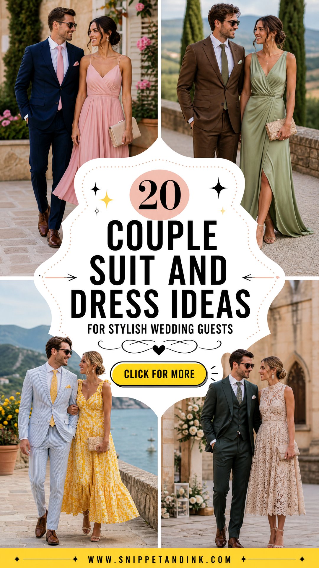 20 Couple Suit and Dress Ideas for Stylish Wedding Guests - 20 Couple Suit and Dress Ideas for Stylish Wedding Guests