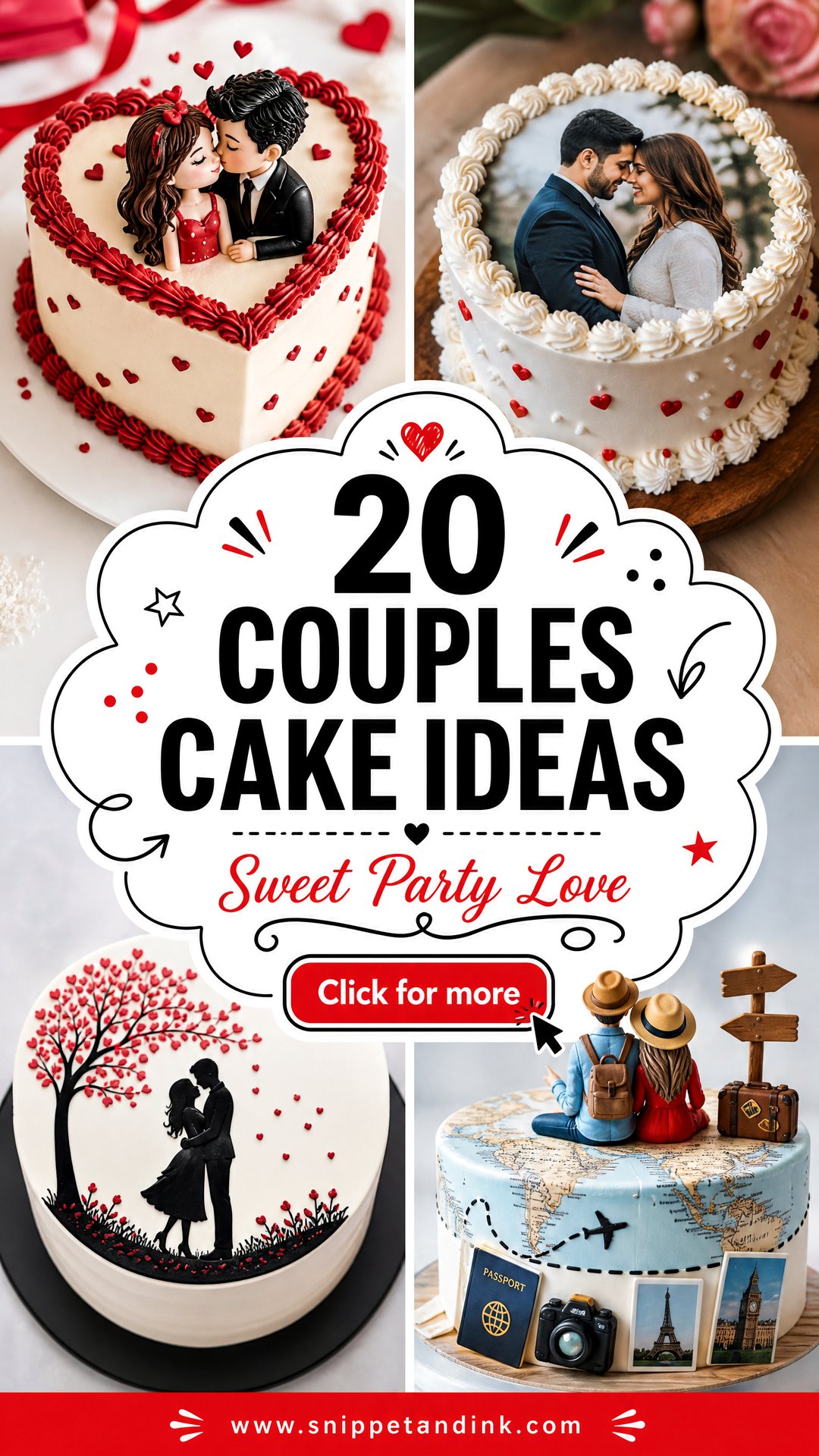 20 Couples Cake Ideas for Sweet Celebrations and Parties - 20 Couples Cake Ideas for Sweet Celebrations and Parties