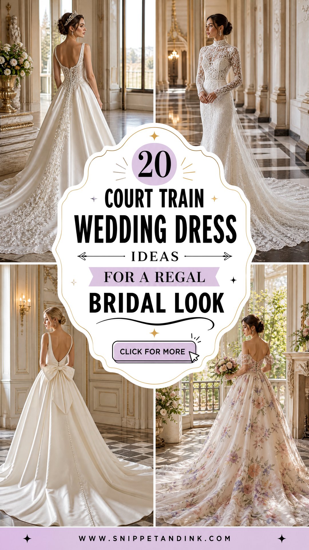 20 Court Train Wedding Dress Ideas for a Regal Bridal Look - 20 Court Train Wedding Dress Ideas for a Regal Bridal Look