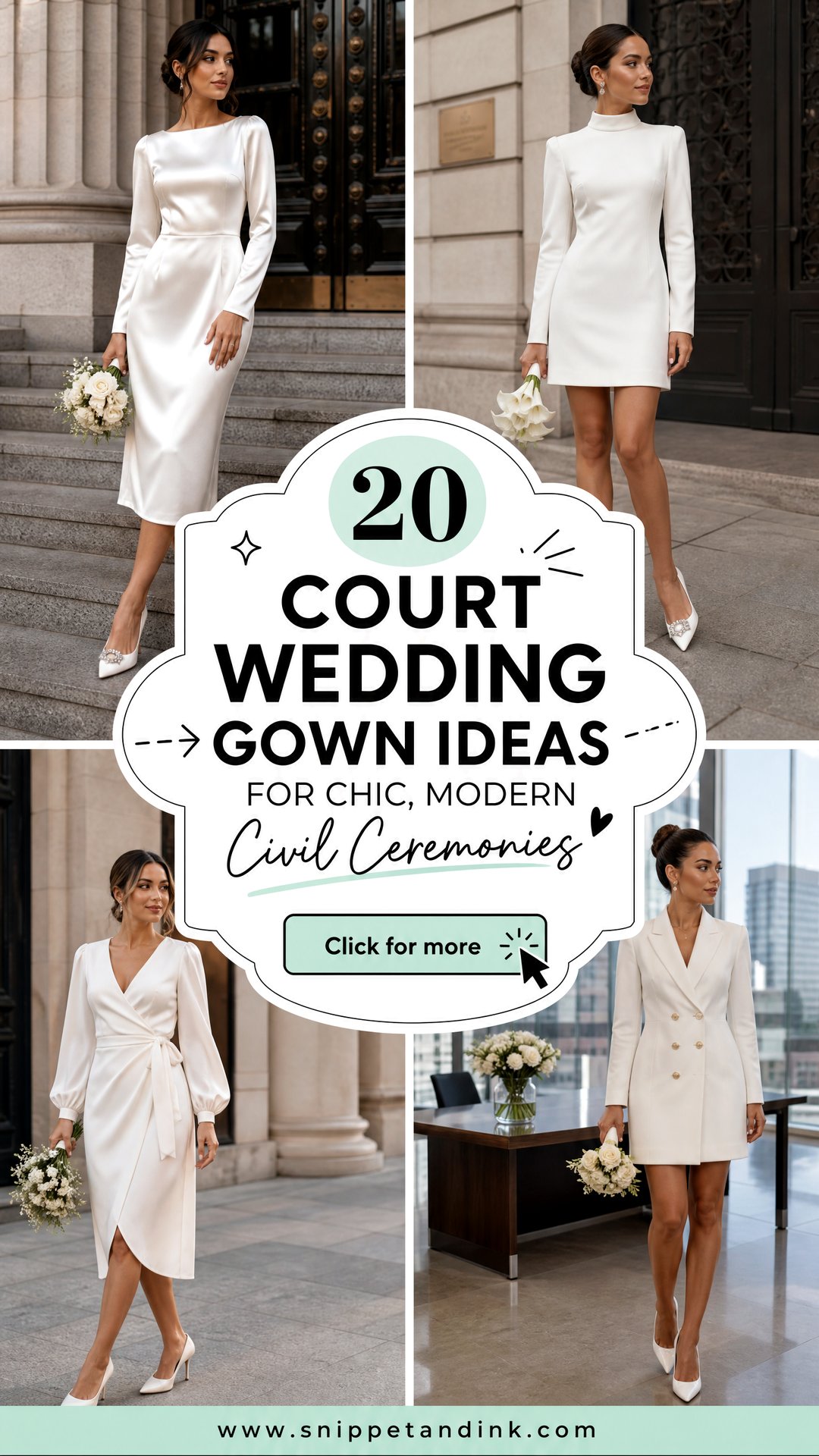 20 Court Wedding Gown Ideas for Chic Modern Civil Ceremonies - 20 Court Wedding Gown Ideas for Chic, Modern Civil Ceremonies