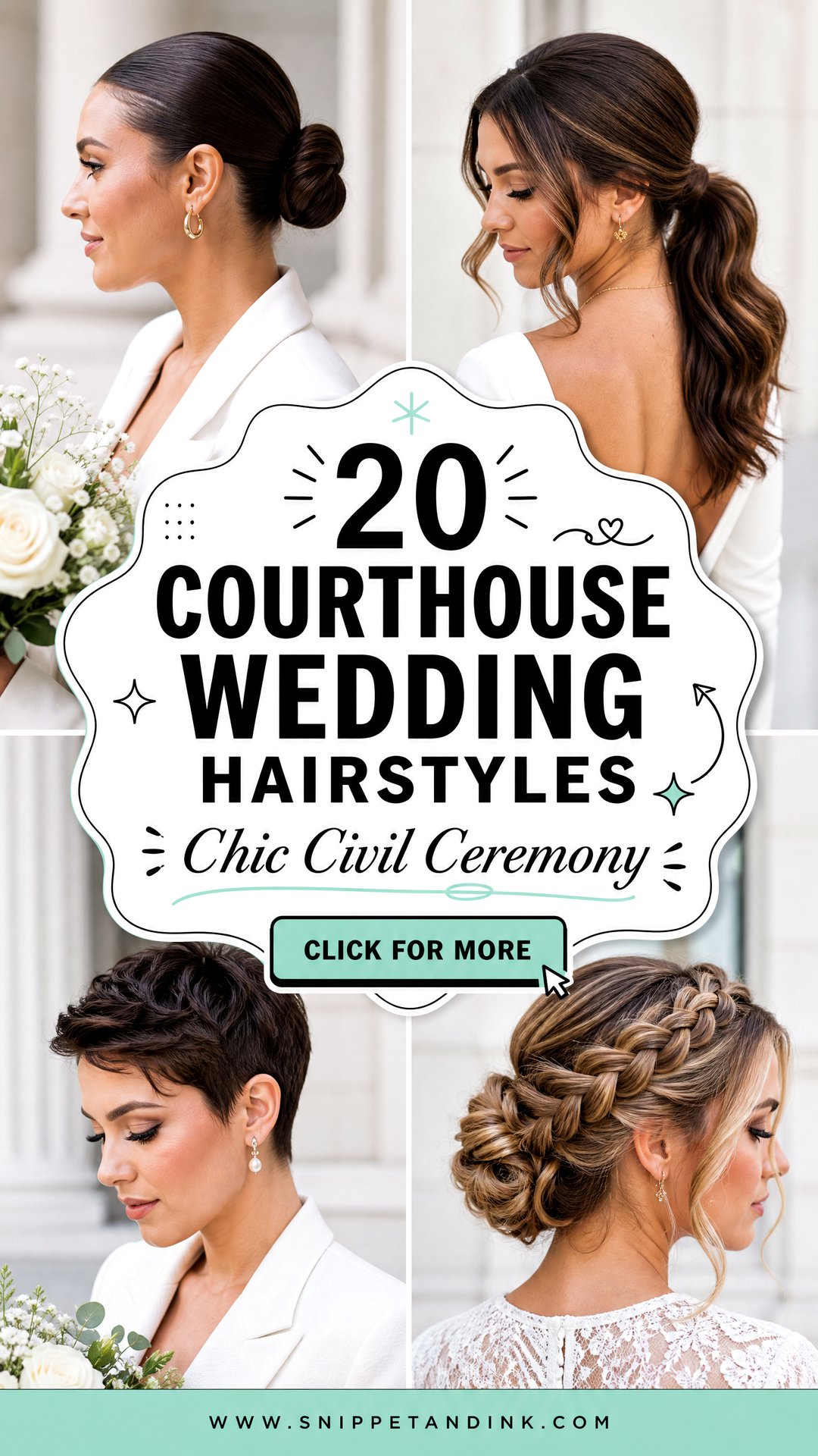 20 Courthouse Wedding Hairstyles for Chic Civil Ceremonies - 20 Courthouse Wedding Hairstyles for Chic Civil Ceremonies