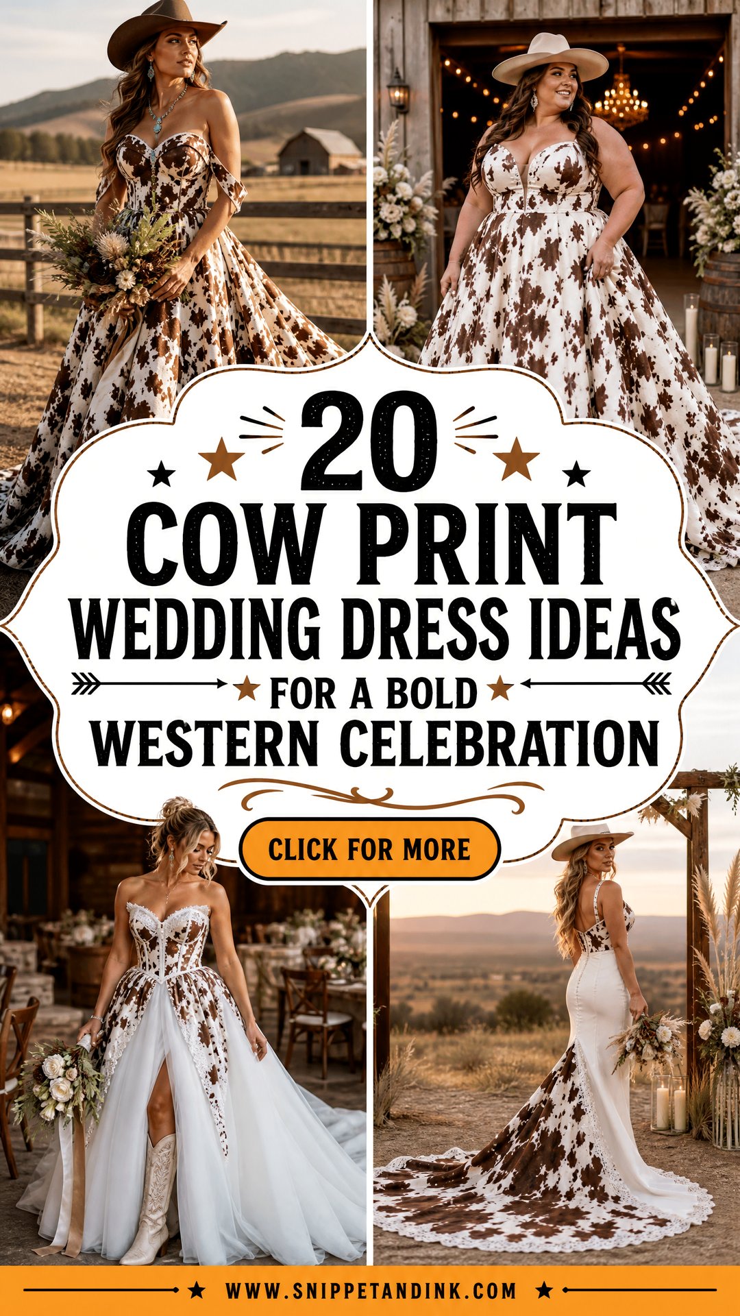 20 Cow Print Wedding Dress Ideas for a Bold Western Celebration - 20 Cow Print Wedding Dress Ideas for a Bold Western Celebration
