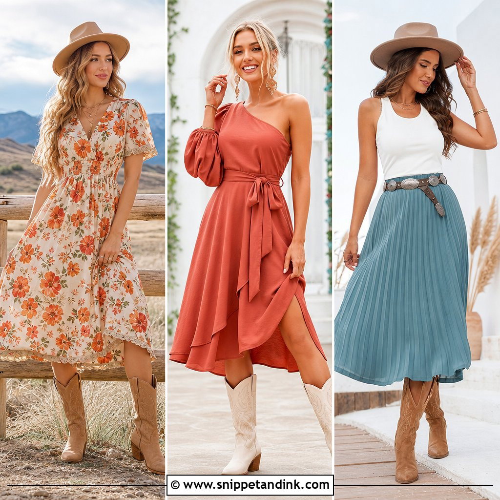 20 Cowboy Boots Wedding Outfit Ideas for Rustic-Chic Guests