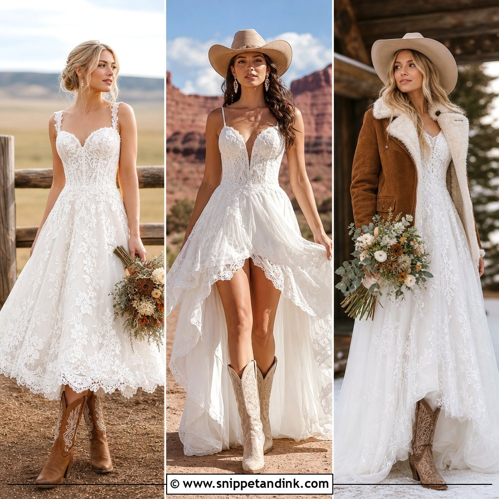 20 Cowboy Wedding Dress Ideas for Rustic Western Brides