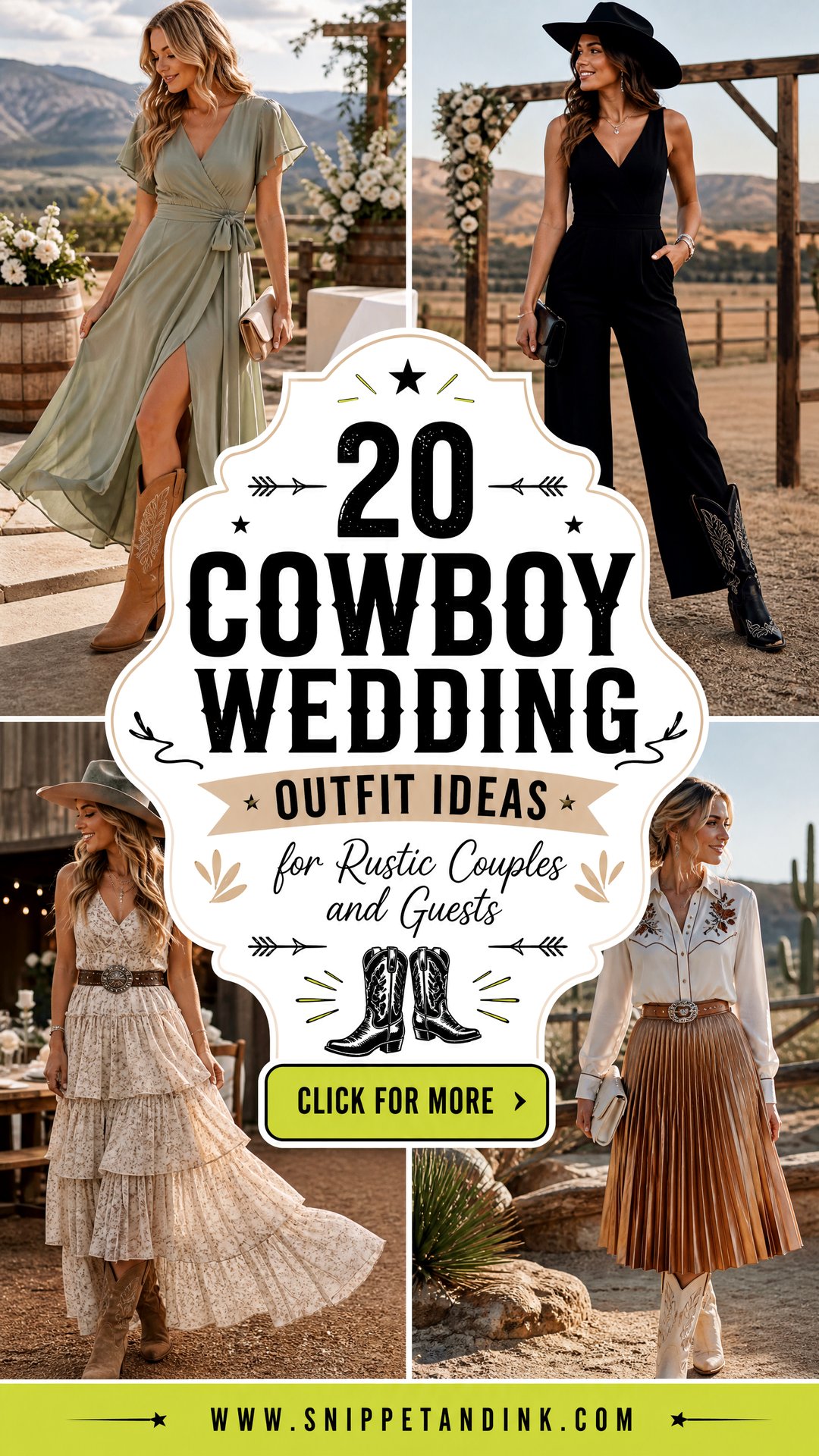 20 Cowboy Wedding Outfit Ideas for Rustic Couples and Guests - 20 Cowboy Wedding Outfit Ideas for Rustic Couples and Guests