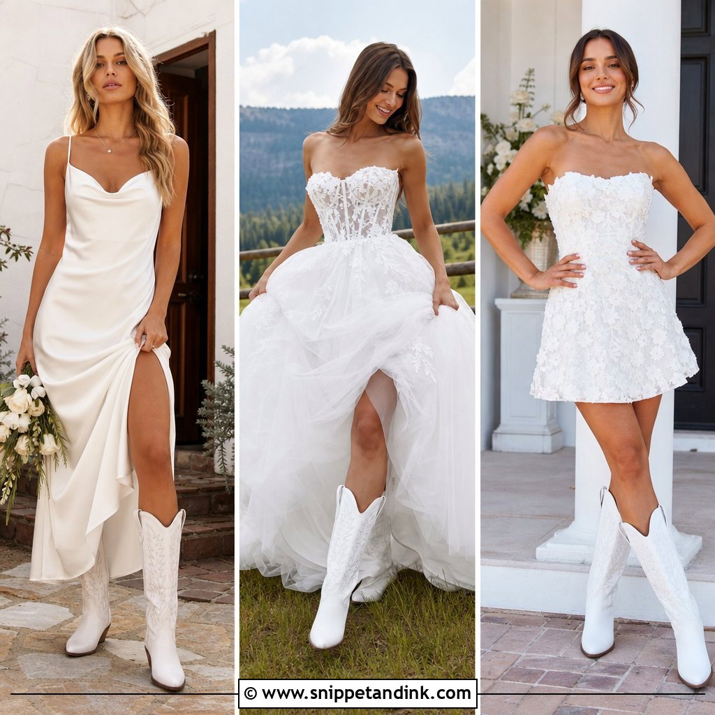 20 Cowgirl Boots Wedding Dress Ideas for a Rustic Bridal Look
