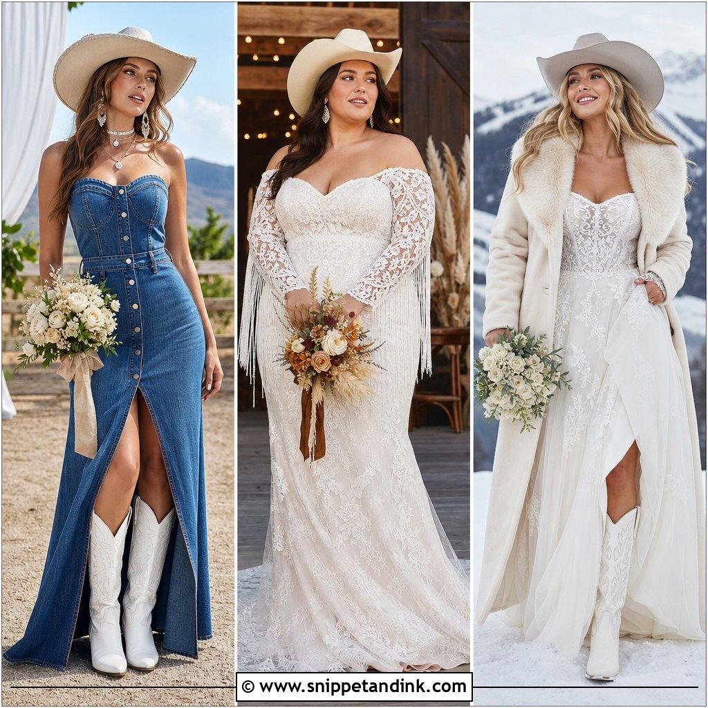 20 Cowgirl Wedding Outfit Ideas for Rustic-Chic Celebrations
