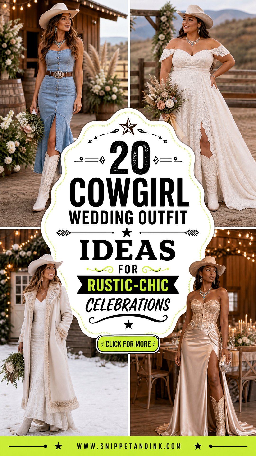 20 Cowgirl Wedding Outfit Ideas for Rustic-Chic Celebrations - 20 Cowgirl Wedding Outfit Ideas for Rustic-Chic Celebrations