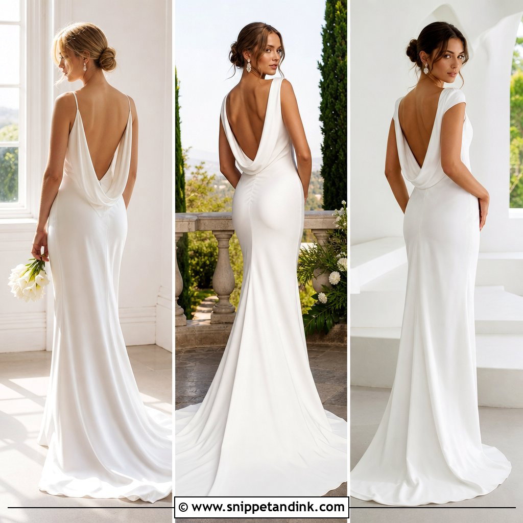 20 Cowl Back Wedding Dress Ideas for an Elegant Bridal Exit