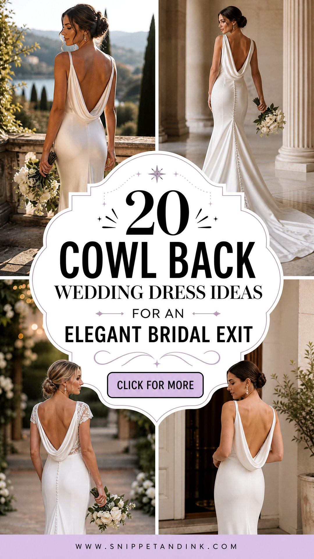 20 Cowl Back Wedding Dress Ideas for an Elegant Bridal Exit - 20 Cowl Back Wedding Dress Ideas for an Elegant Bridal Exit
