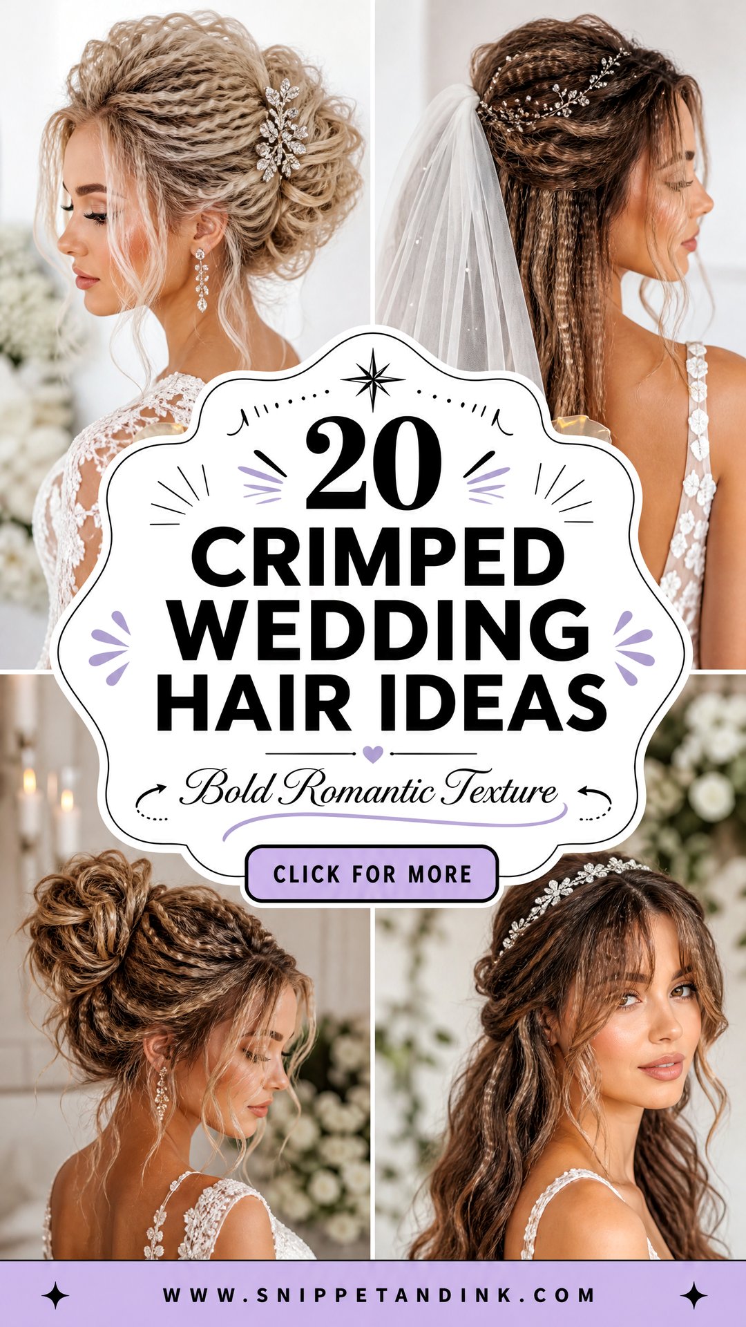 20 Crimped Wedding Hair Ideas for Bold Romantic Texture - 20 Crimped Wedding Hair Ideas for Bold Romantic Texture