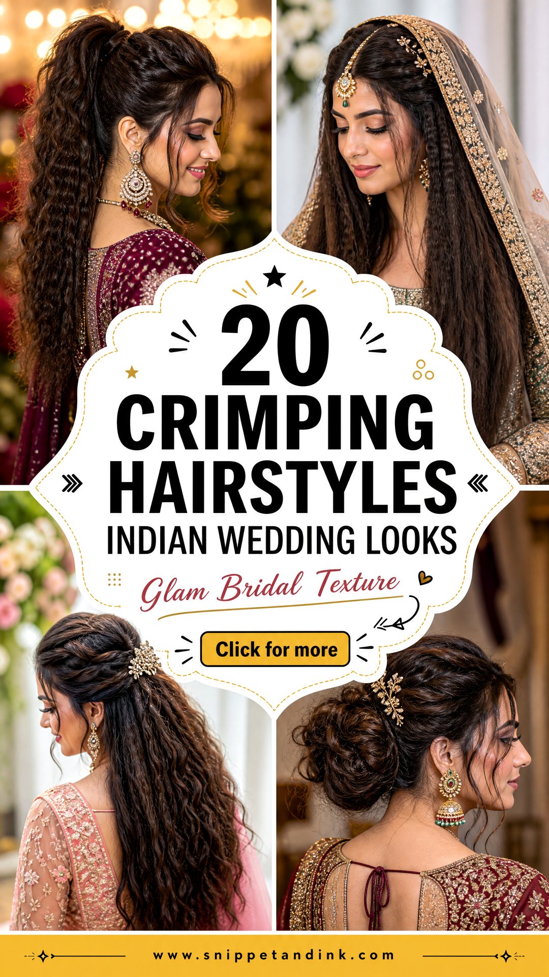 20 Crimping Hairstyles Indian Wedding Looks for Glam Brides - 20 Crimping Hairstyles Indian Wedding Looks for Glam Brides