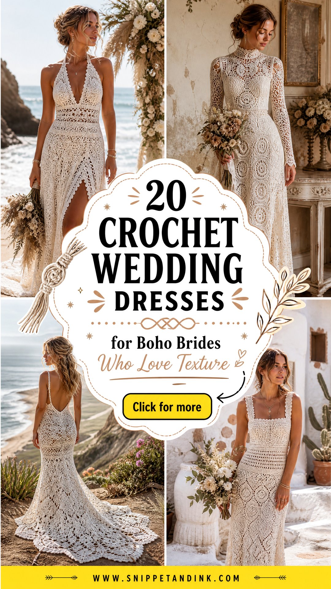 20 Crochet Wedding Dresses for Boho Brides Who Love Texture - 20 Crochet Wedding Dresses for Boho Brides Who Love Texture