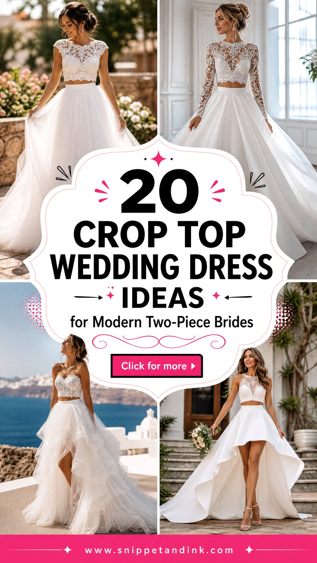 20 Crop Top Wedding Dress Ideas for Modern Two-Piece Brides - 20 Crop Top Wedding Dress Ideas for Modern Two-Piece Brides