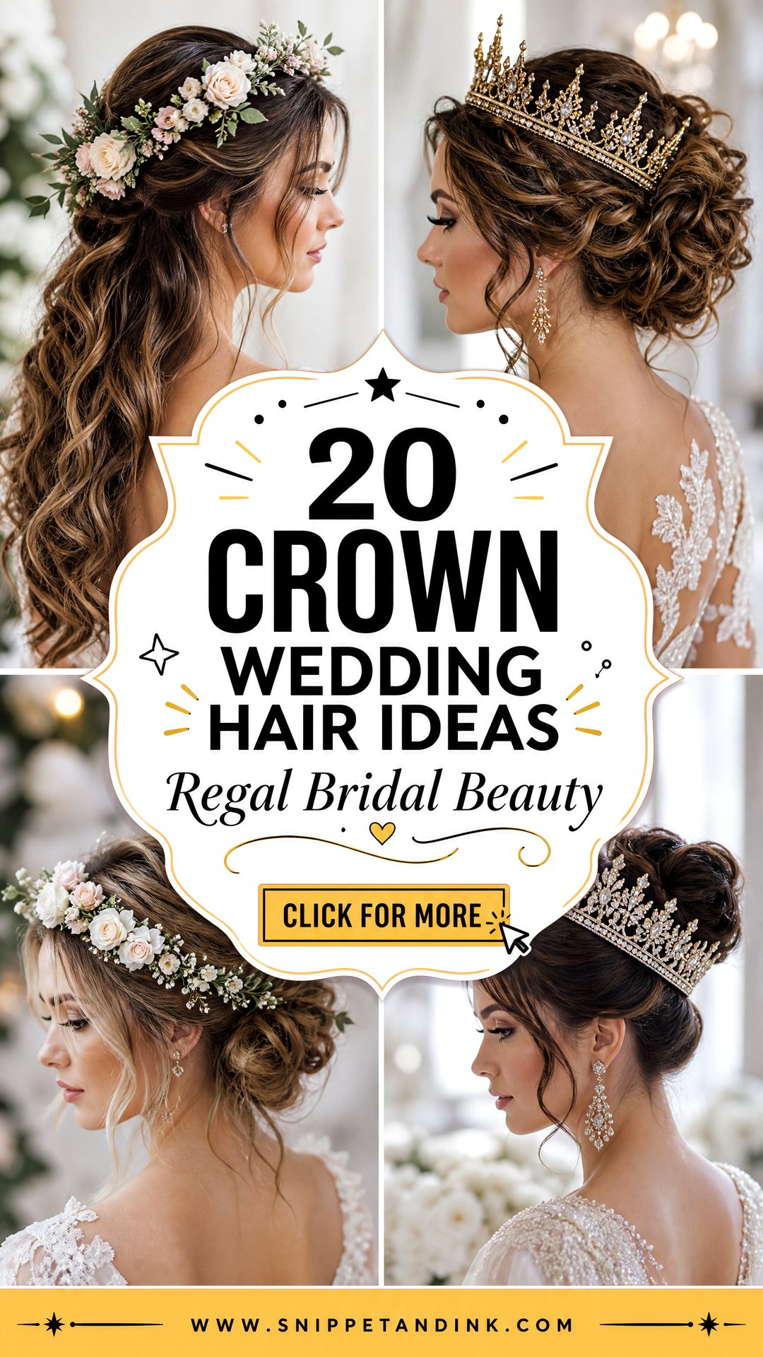 20 Crown Wedding Hair Ideas for Regal Bridal Beauty - 20 Crown Wedding Hair Ideas for Regal Bridal Beauty
