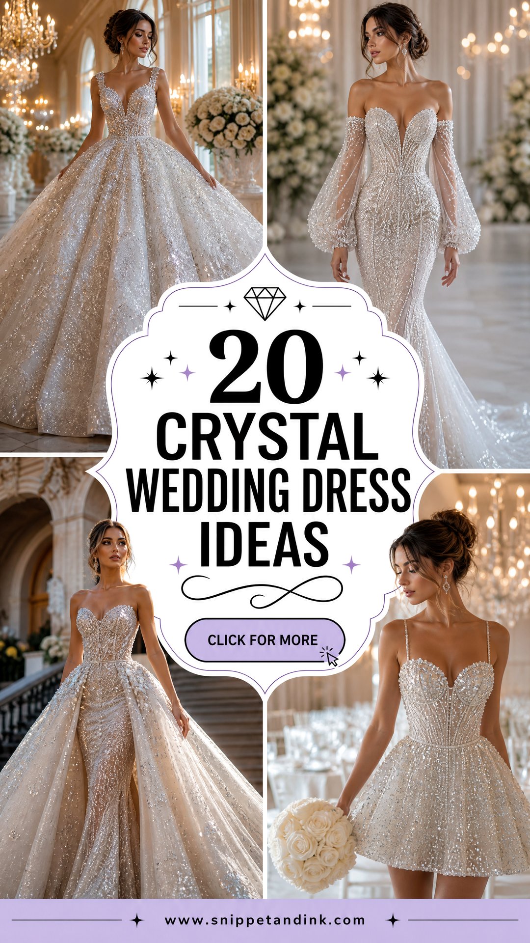 20 Crystal Wedding Dress Ideas Dazzling Styles for Modern Brides - 20 Crystal Wedding Dress Ideas: Dazzling Styles for Modern Brides