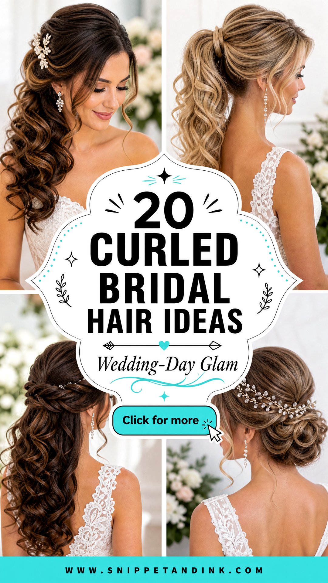 20 Curled Bridal Hair Ideas for Elegant Wedding-Day Glam - 20 Curled Bridal Hair Ideas for Elegant Wedding-Day Glam