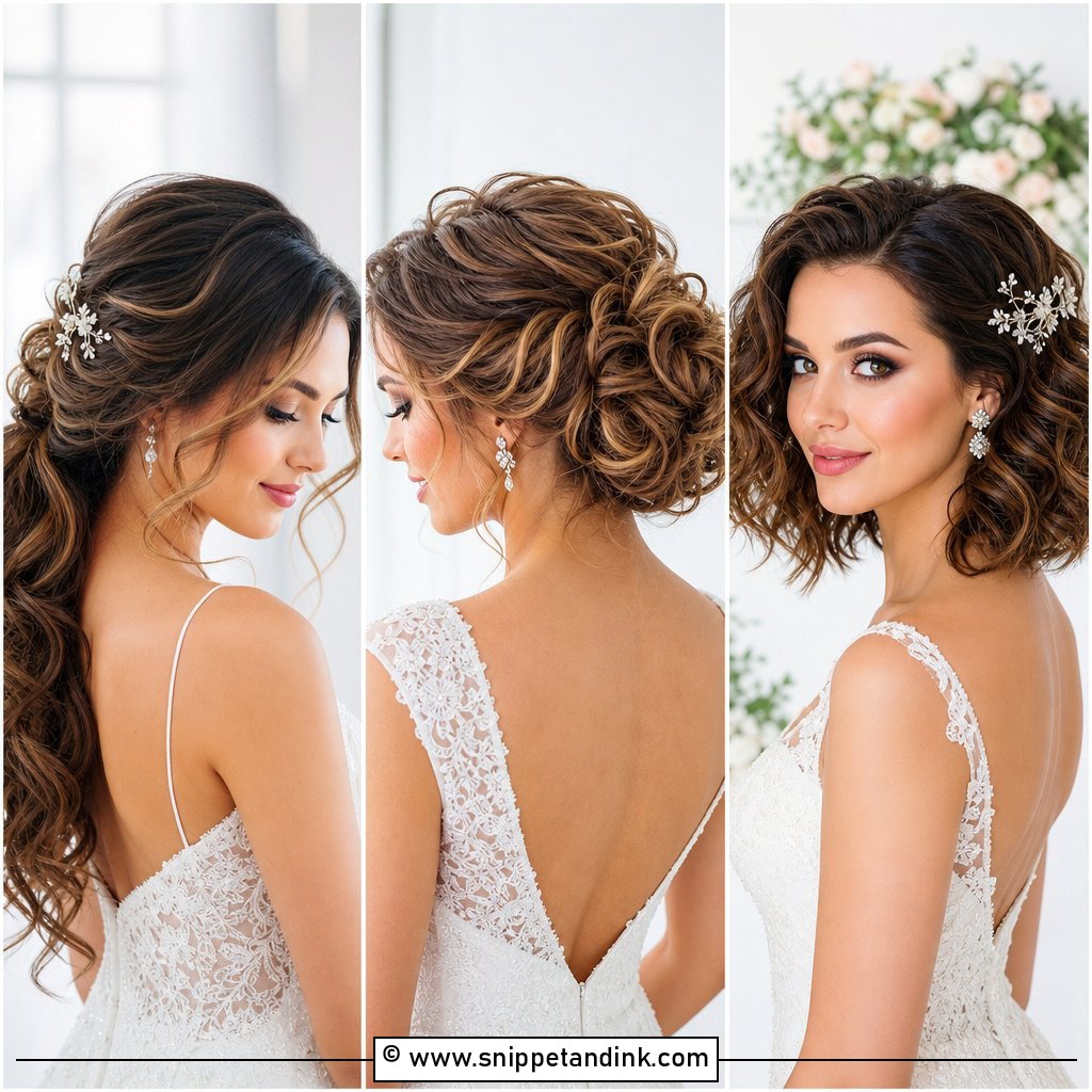 20 Curled Hairstyles for Wedding Looks With Romantic Finish