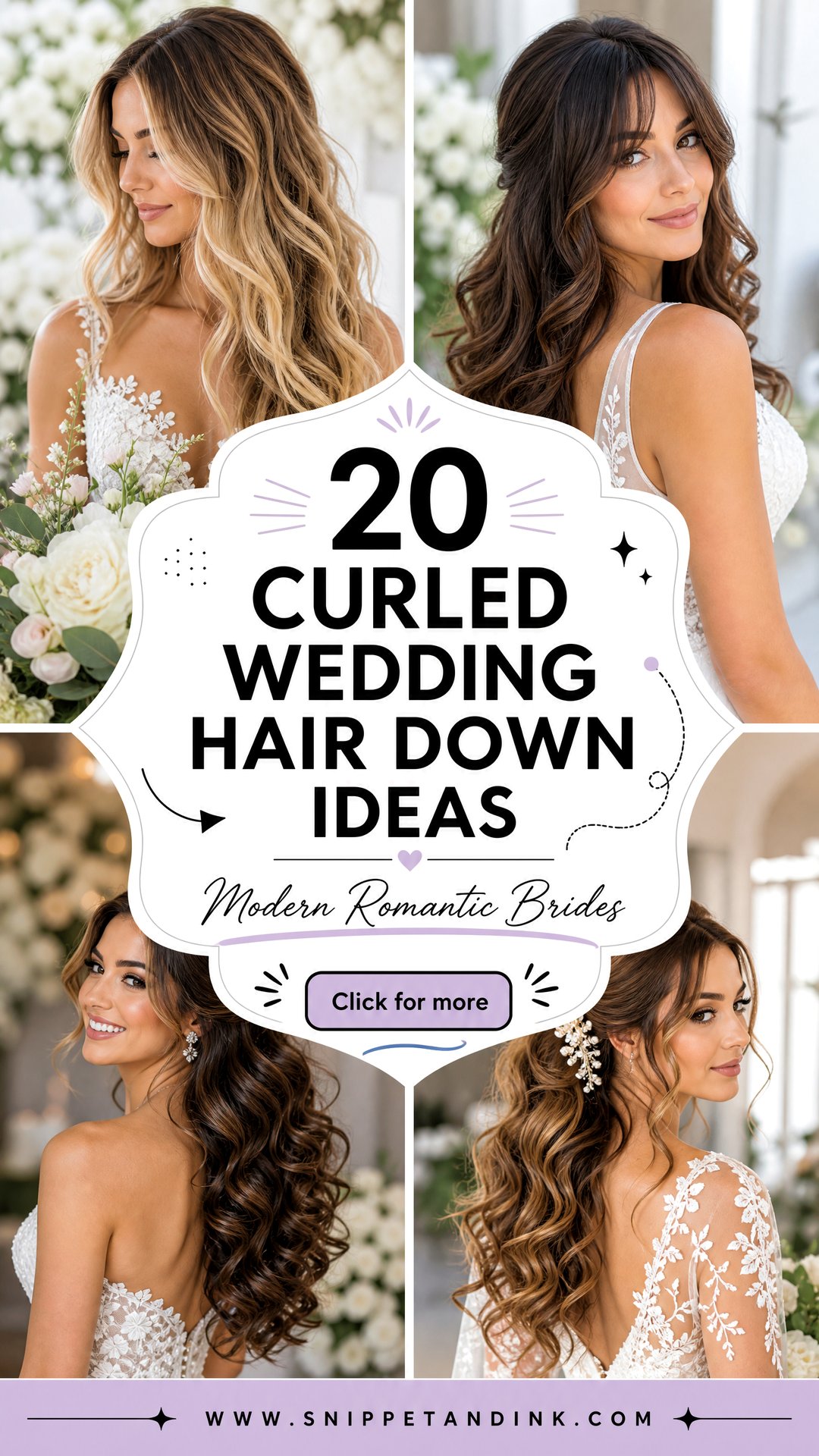 20 Curled Wedding Hair Down Ideas for Modern Romantic Brides - 20 Curled Wedding Hair Down Ideas for Modern Romantic Brides