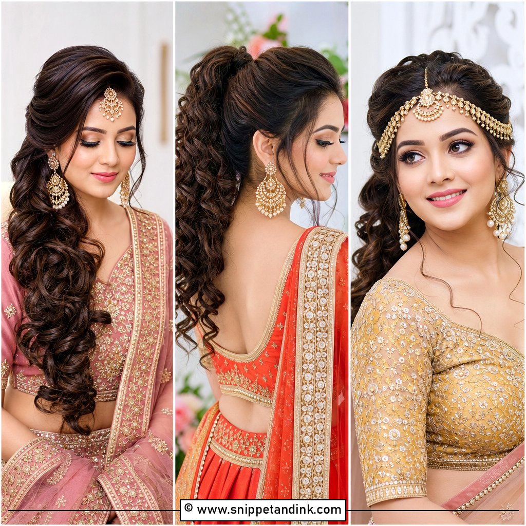 20 Curls Hairstyles Indian Wedding Looks for Festive Glam