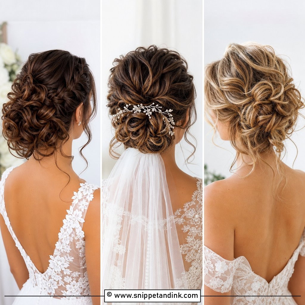 20 Curly Bun Wedding Hairstyles for Elegant Bridal Texture