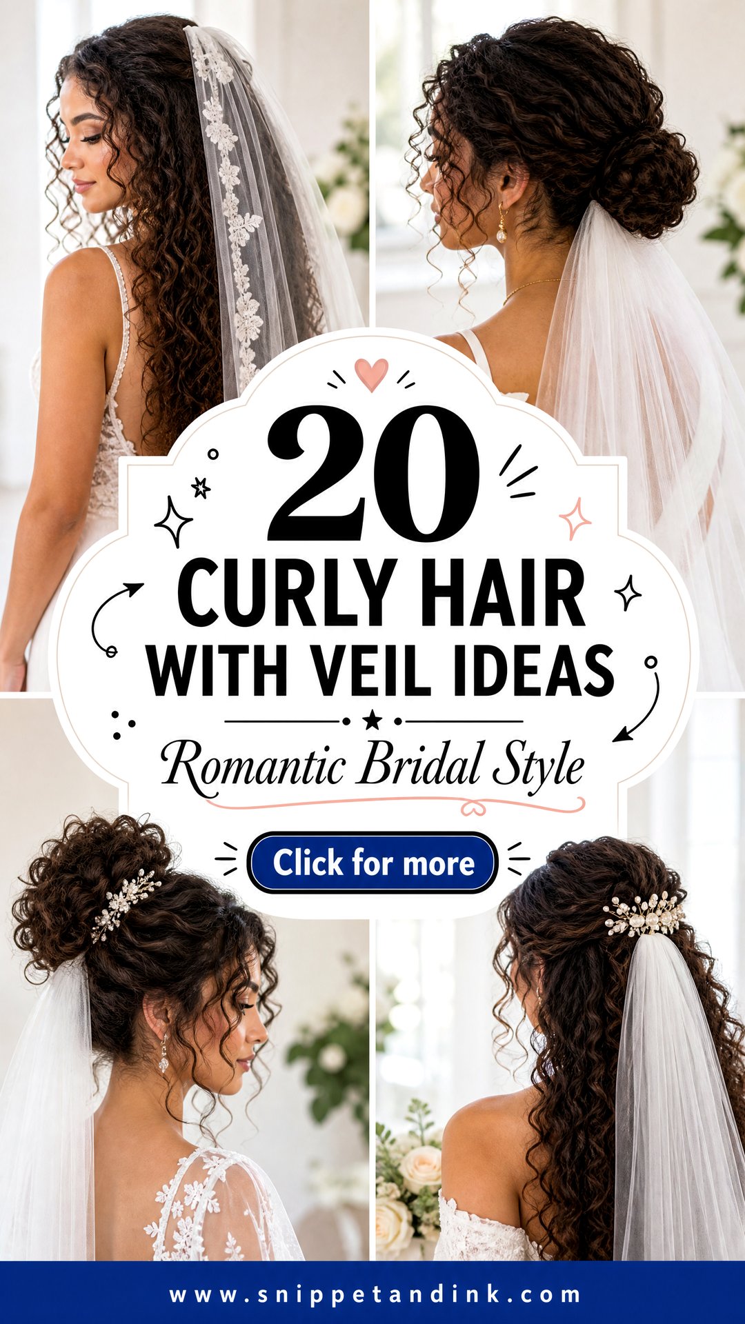 20 Curly Hair With Veil Ideas for Romantic Bridal Style - 20 Curly Hair With Veil Ideas for Romantic Bridal Style