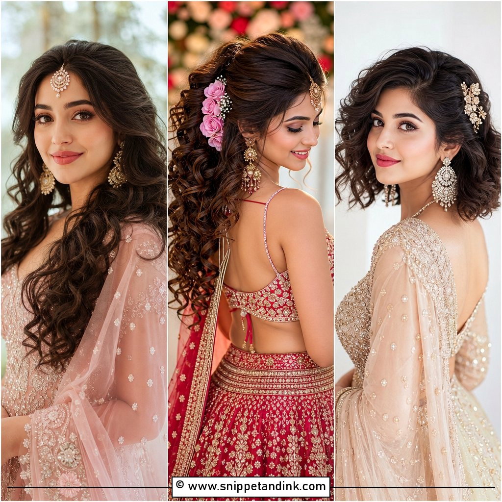 20 Curly Hairstyles for Indian Wedding Looks Full of Glam