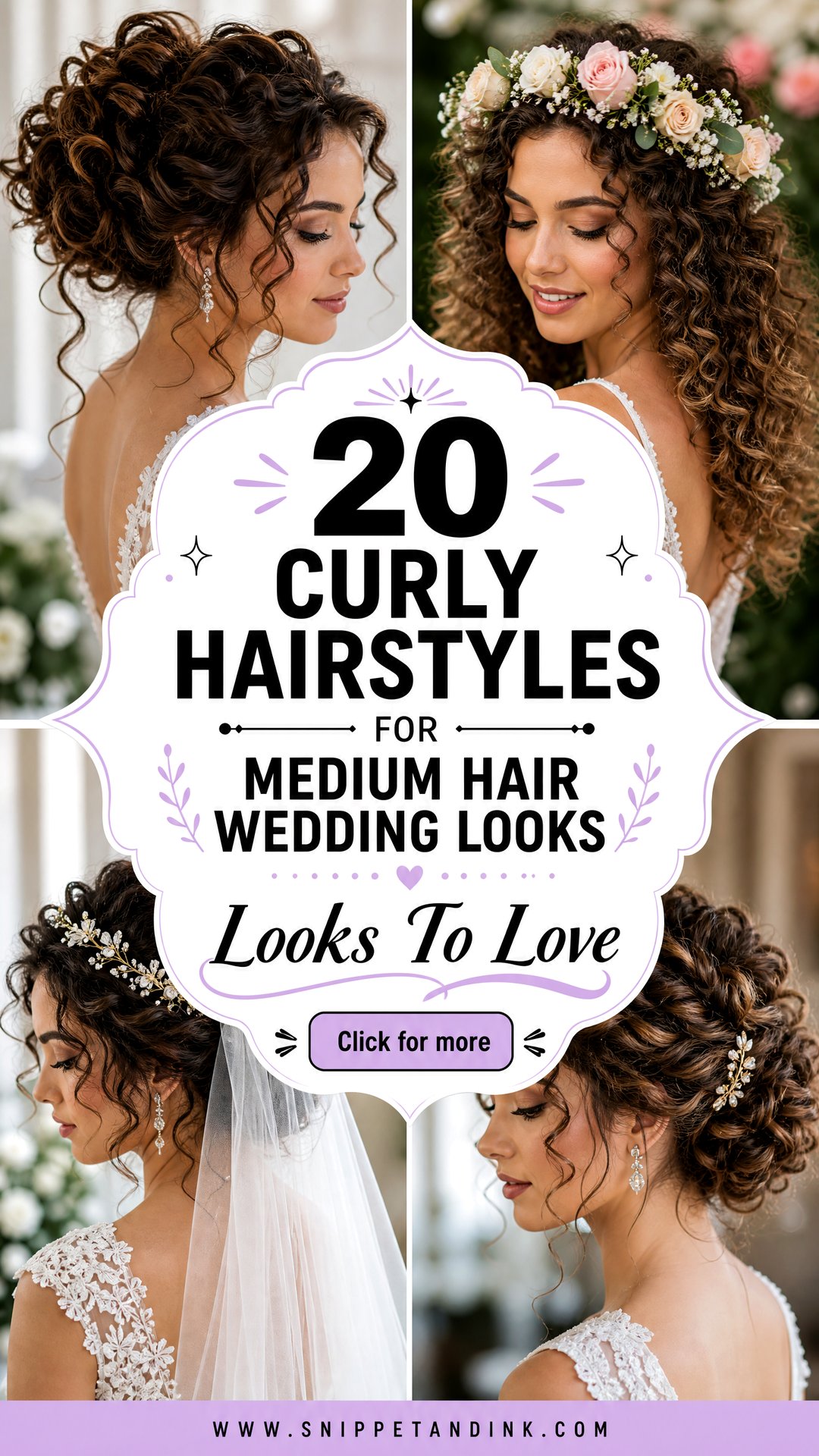 20 Curly Hairstyles for Medium Hair Wedding Looks to Love - 20 Curly Hairstyles for Medium Hair Wedding Looks to Love