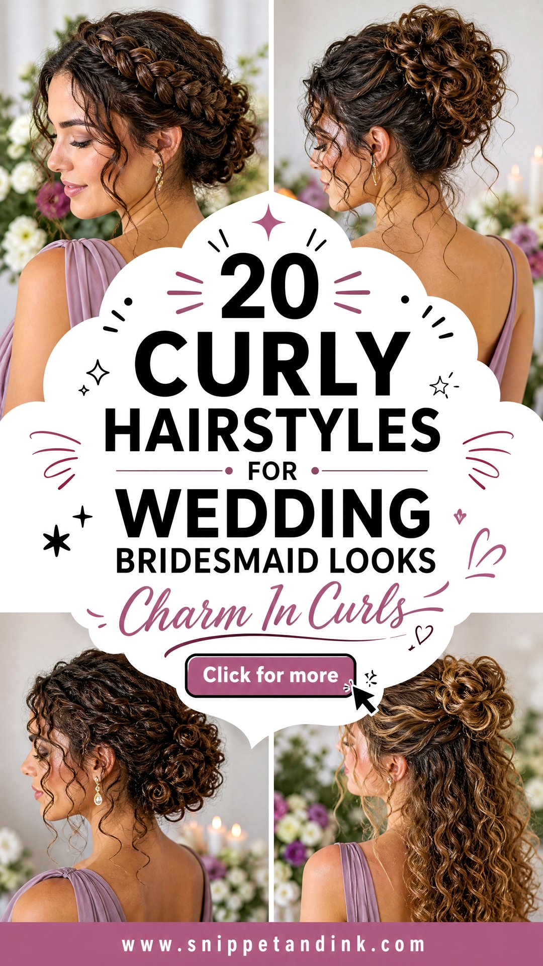 20 Curly Hairstyles for Wedding Bridesmaid Looks With Charm - 20 Curly Hairstyles for Wedding Bridesmaid Looks With Charm