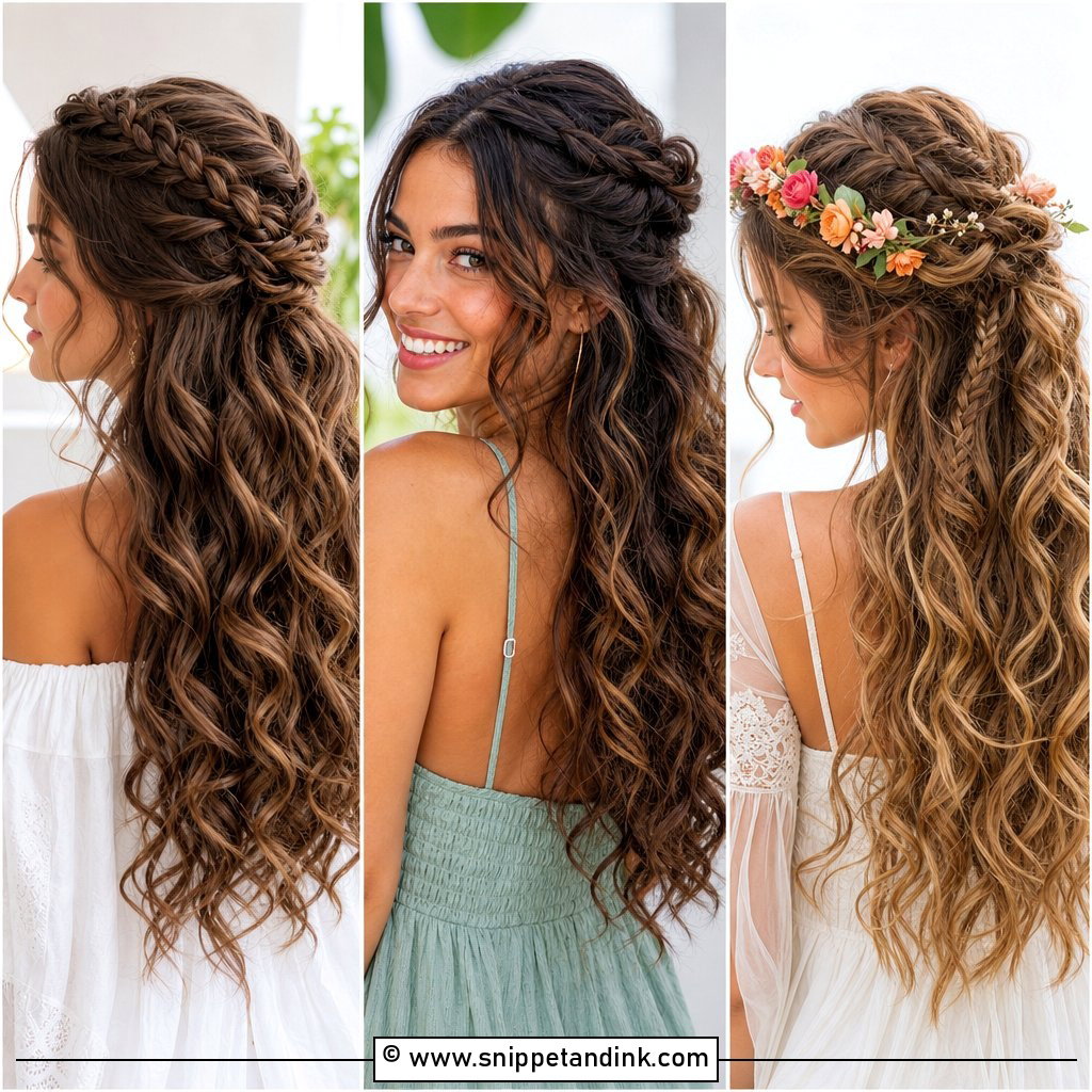 20 Curly Half-Up Half-Down Wedding Hairstyles for Brides