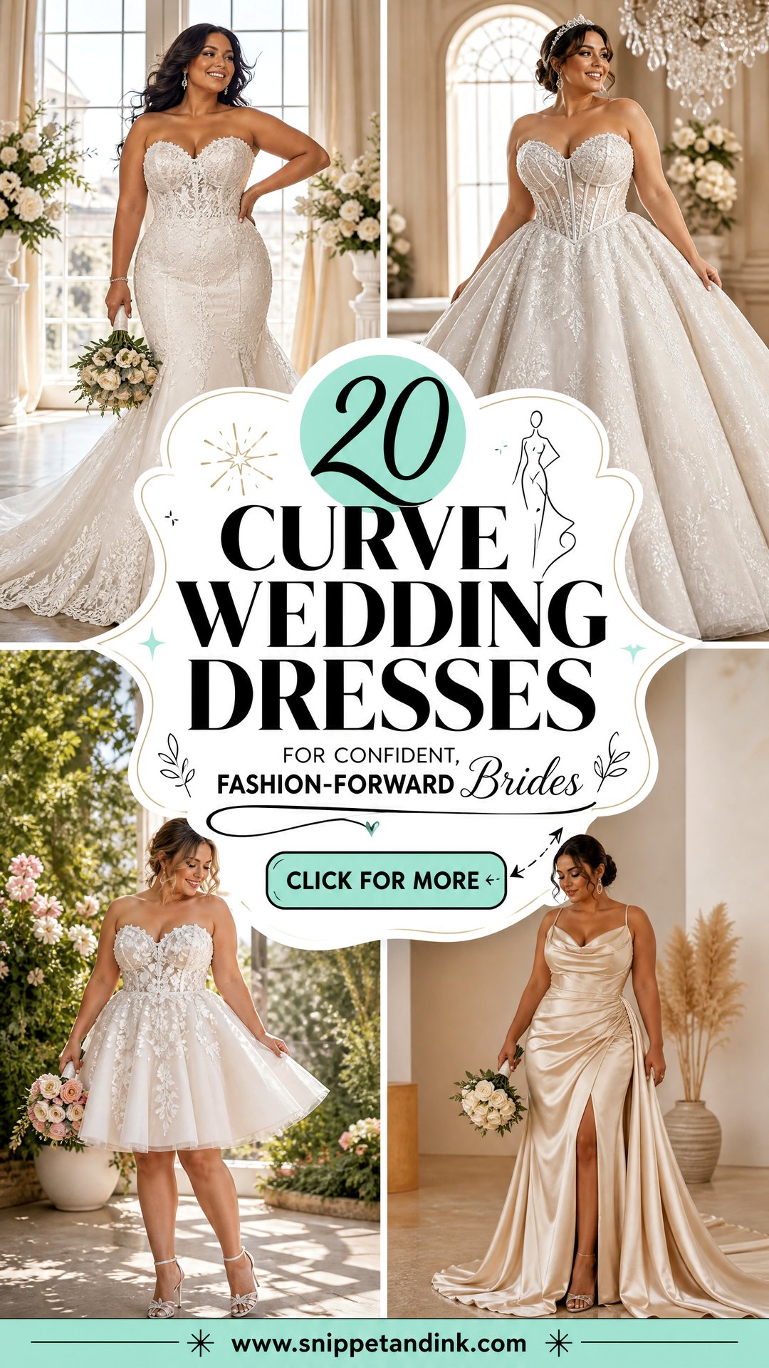 20 Curve Wedding Dresses for Confident Fashion-Forward Brides - 20 Curve Wedding Dresses for Confident, Fashion-Forward Brides