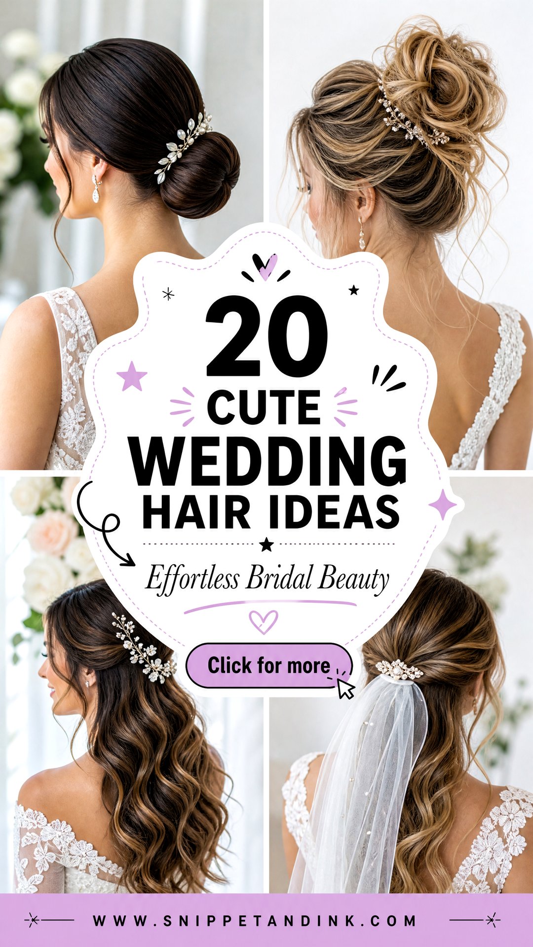 20 Cute Wedding Hair Ideas for Effortless Bridal Beauty - 20 Cute Wedding Hair Ideas for Effortless Bridal Beauty