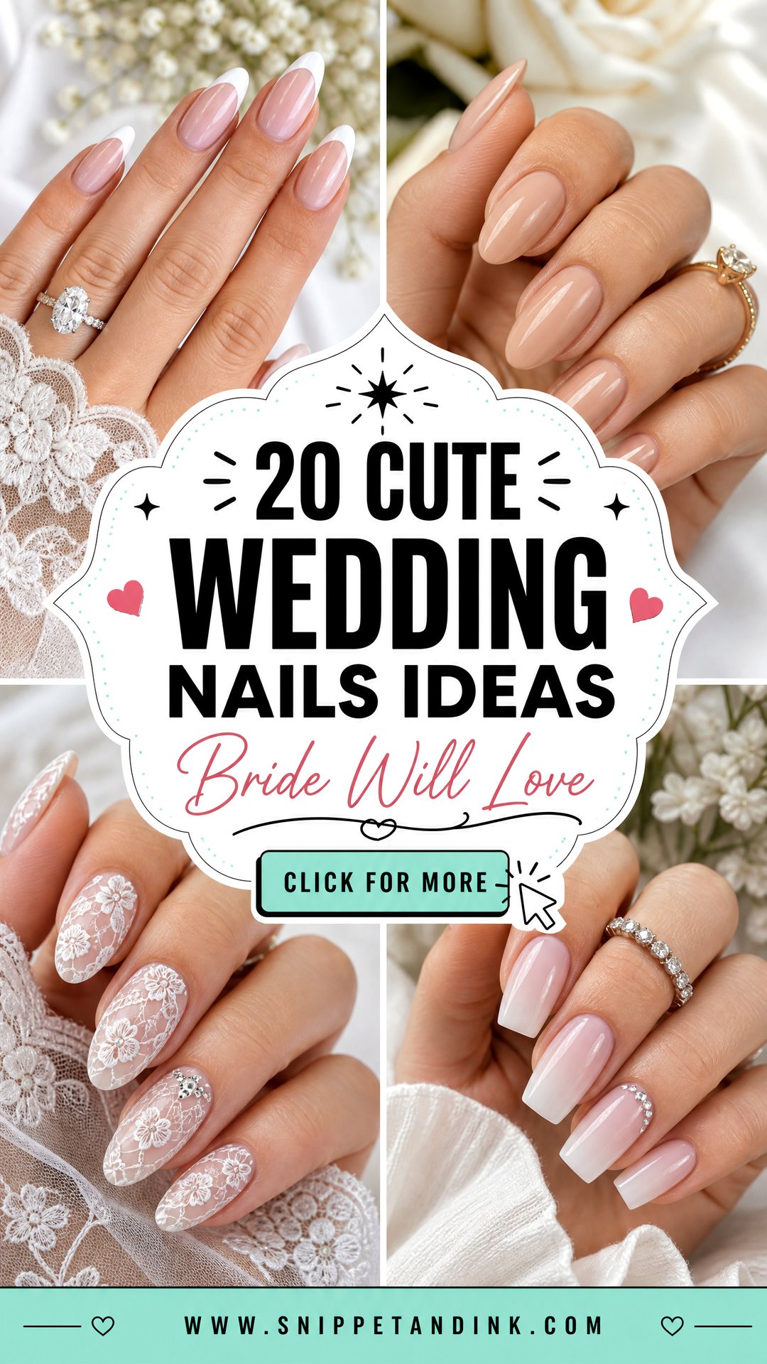 20 Cute Wedding Nails the Bride Will Love This Season - 20 Cute Wedding Nails the Bride Will Love This Season